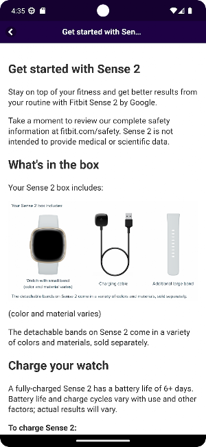 User Guide for Sense 2 Watch Screenshot 3