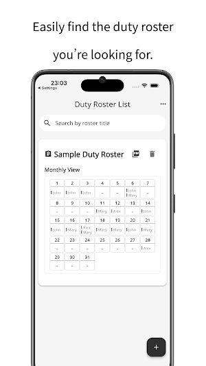 Simple Duty Roster Screenshot 2