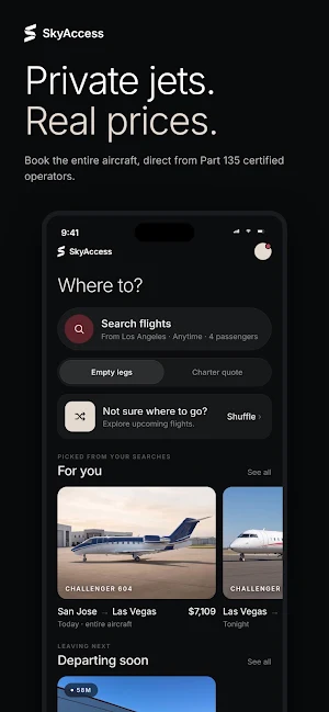 SkyAccess: Empty Leg Flights Screenshot 0