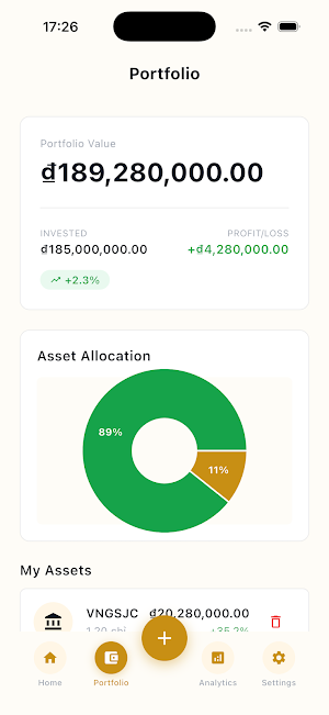 WealthFy - Gold Portfolio Screenshot 1