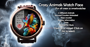Crazy Animals Watch Face Screenshot 0