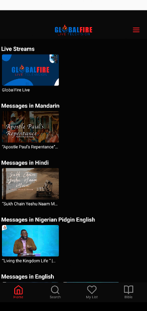 GlobalFire Live TV Screenshot 1