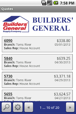Builders' General Web Track Screenshot 2