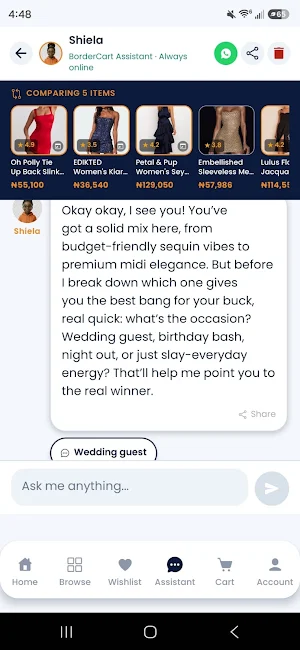 BorderCart Screenshot 2