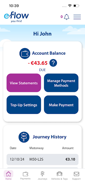 eFlow: My Tolls Screenshot 1