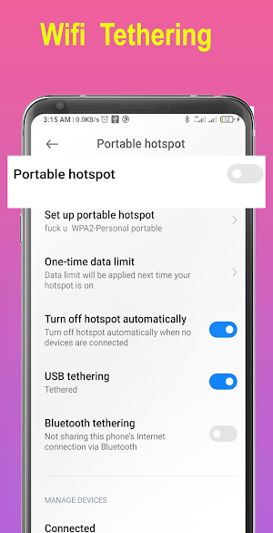 bluetooth Hotspot and tethering Screenshot 0