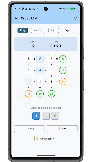 CrossMath: Math Puzzle Game Screenshot 1
