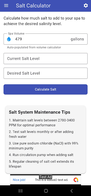 Spa Chemical Calculator Screenshot 2