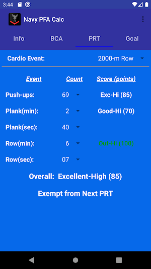 Navy PFA Calc Screenshot 2