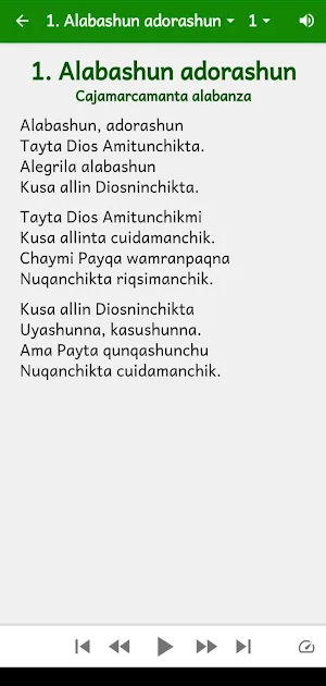 Lambeque hymnal in Quechua Screenshot 2