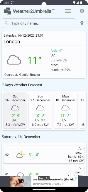 W2U Weather Screenshot 3