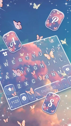 Aesthetic Butterfly Keyboard Background Screenshot 1