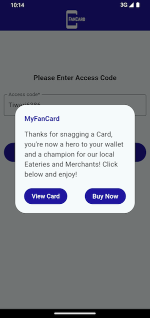 MyFanCard Screenshot 1