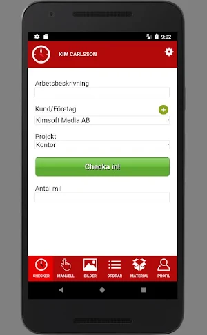 Kimsoft Tidrapport Screenshot 1