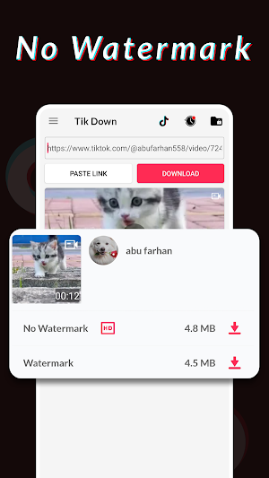 Tik Downloader - No Watermark Screenshot 1