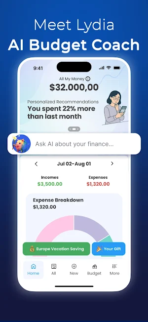 Lydia Personal AI Budget Coach Screenshot 0