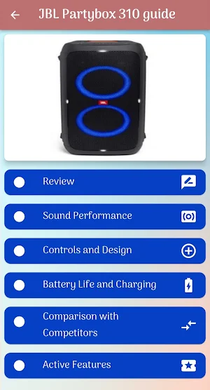JBL Partybox 310 guide Screenshot 0