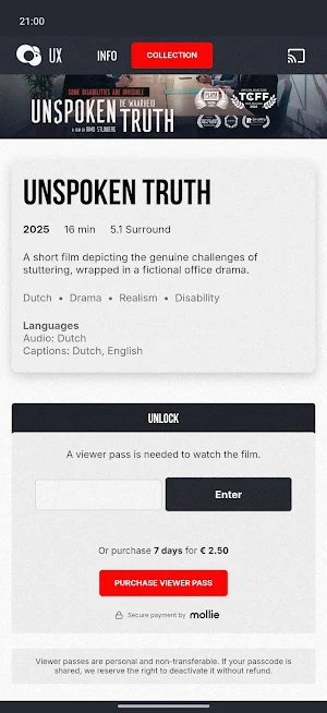UX: independent films Screenshot 1
