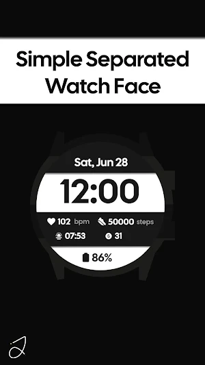 Simple Separated Watch Face Screenshot 0