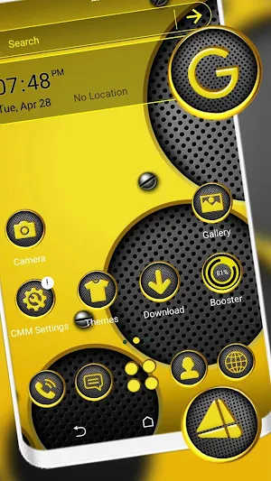Yellow Speakers Launcher Theme Screenshot 0