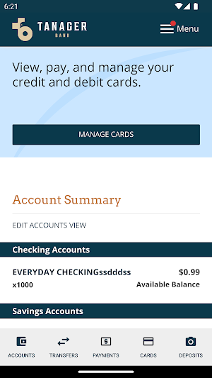 Tanager Bank Screenshot 2