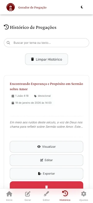 Gerador de Pregação Screenshot 1