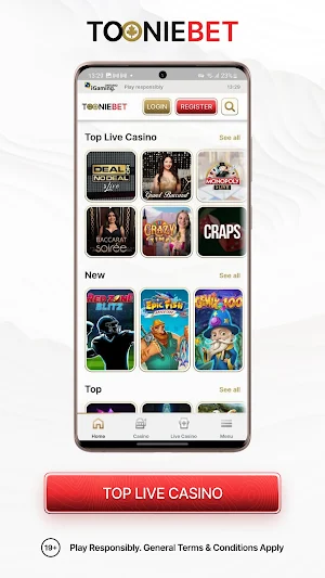 Tooniebet — Casino Screenshot 1