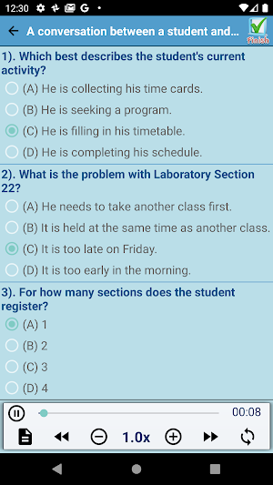 TOEFL Practice Test Screenshot 2