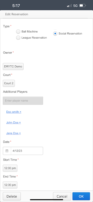 SalixReservations Screenshot 1