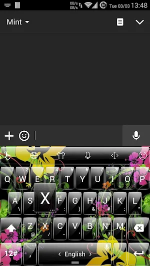 Keyboard Theme Glass Flowers Screenshot 3