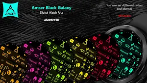 Amser Black Galaxy Watchface Screenshot 3