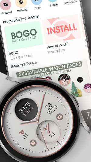 White Rose Gold watch face Screenshot 3