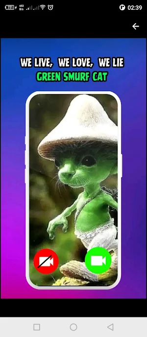 Smurf Cat Mushroom Fake Call Screenshot 2