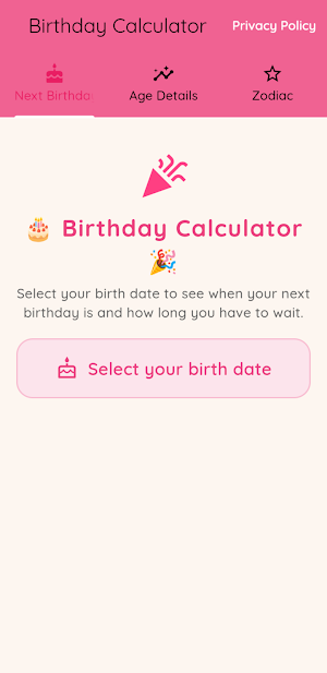 Birthday Calculator Screenshot 2