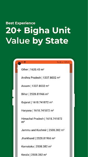 India Land Area Converter Screenshot 2