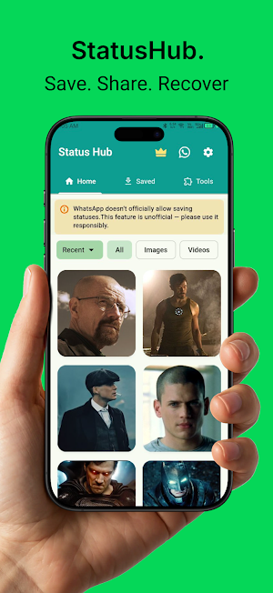 Status Hub: Save, Chat, Repost Screenshot 0