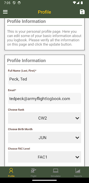 Flight Logbook Army Screenshot 1