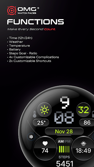 OMG 423 - Digital Watch Face Screenshot 1