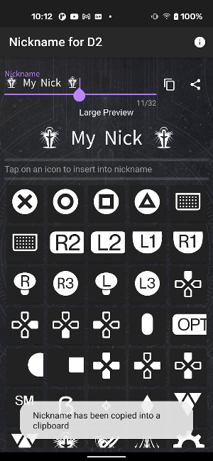 Nickname for D2 Screenshot 1