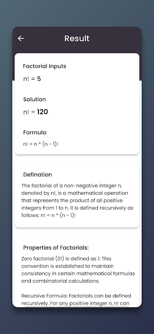 Factorial Calculator Screenshot 2