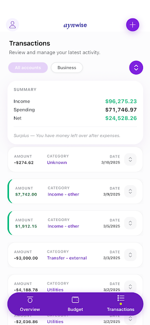 aynWise: Smart Family Finance Screenshot 1