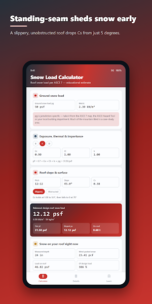 Snow Load Calculator Screenshot 0