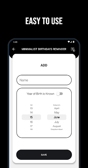 Minimalist Birthdays Reminder Screenshot 3