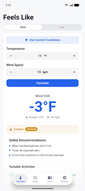 Wind Chill & Heat Index Screenshot 3