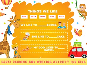 Complete the Sentence - Sentence Maker For Kids Screenshot 1