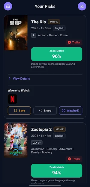 ZaaG: Movies & Series Finder Screenshot 3