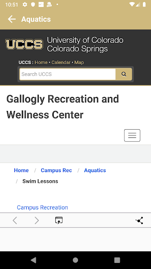 UCCS Campus Recreation Screenshot 2