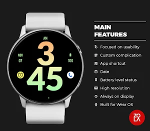 Big Orange Green Watch Face Screenshot 1