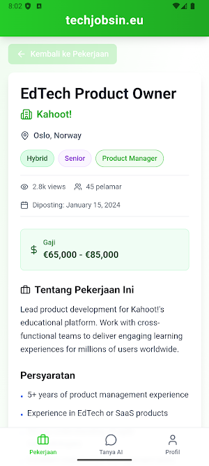 TechJobsInEU: Jobs in EU Screenshot 0