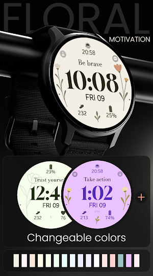 Floral Motivation Watch Face Screenshot 2